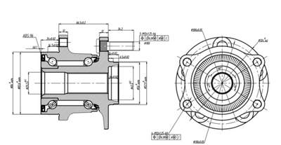 Ступица задняя в сборе L=R SUBARU Forester III/Impreza III/Outback 03 GANZ GIM03048