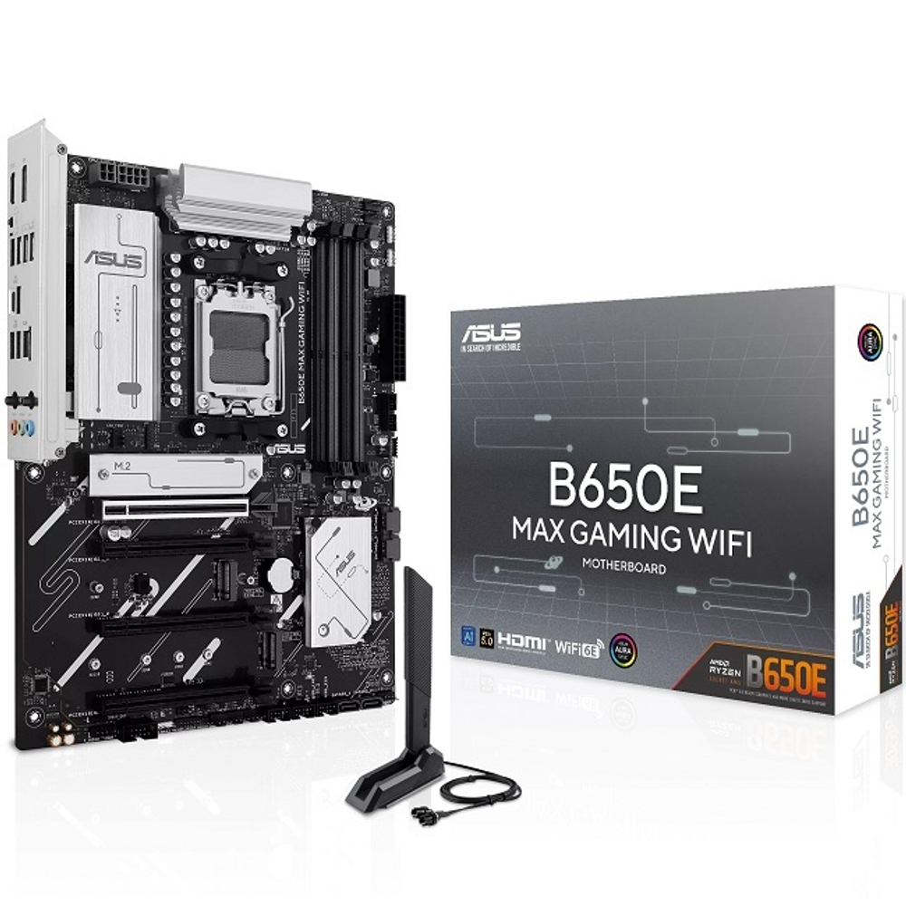 Материнская плата ASUS B650E MAX GAMING WIFI (AM5/AMD B650E/4xDDR5/4xPCI-Ex16/3xM.2/SB7.1/Wi-Fi/BT/HDMI/DisplayPort/ATX)