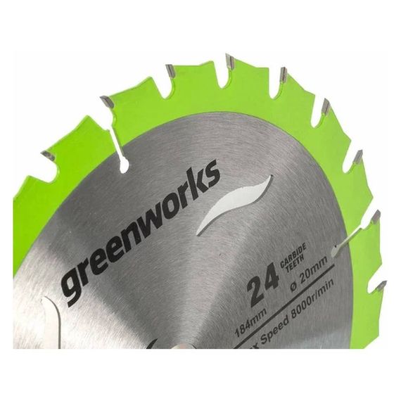Диск пильный по дереву Greenworks 184x20мм 24T (2943407)