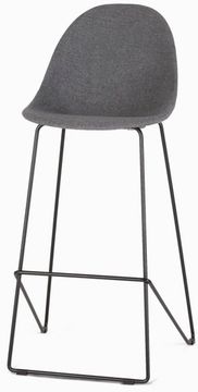 Барный стул Vivid Soft металлический сиденье серая ткань