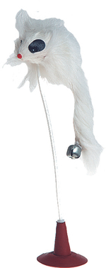 Игрушка для кошек "Мышь с колокольчиком", на присоске, Flamingo