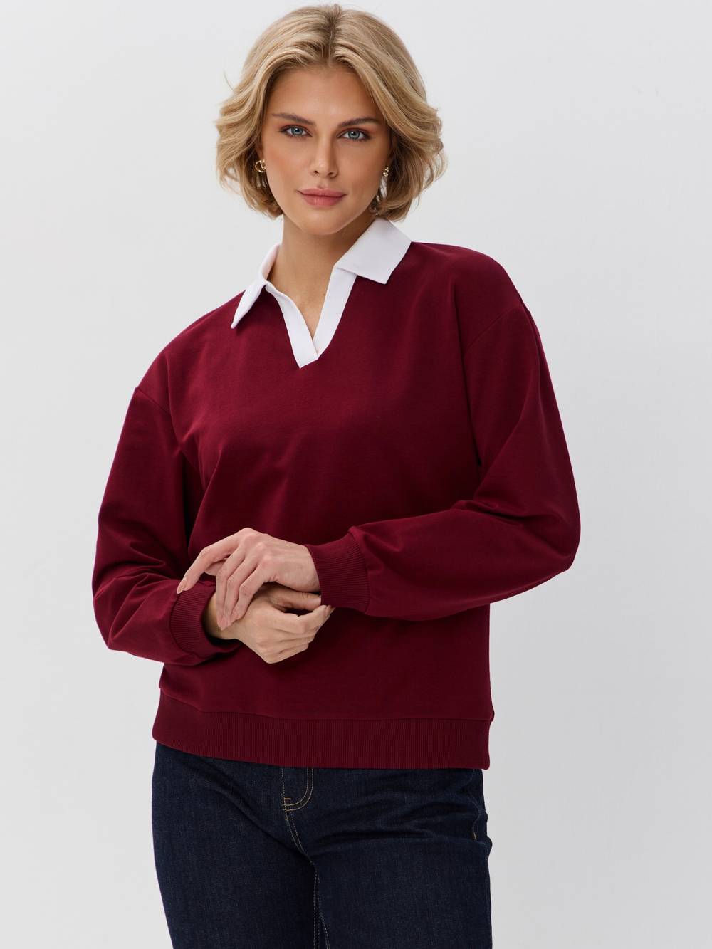 Джемпер с воротником поло