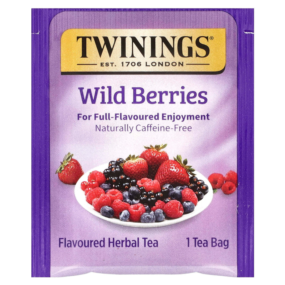 Twinings, Ароматизированный травяной чай, лесные ягоды, без кофеина, 20 чайных пакетиков, 40 г (1,41 унции)