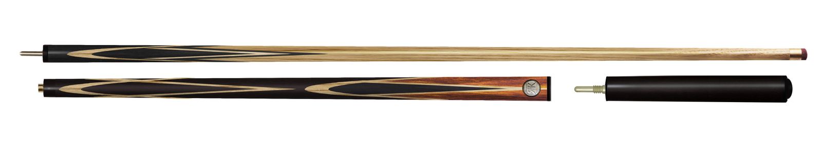 Кий Снукер Ричард 4-х сторонний запил,16 запилов; 2-РС с удлинителем; ясень/черный граб/ятоба(ЯК) фото №10