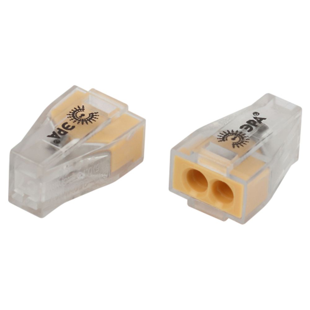 Клемма ЭРА NO-225-363 быстрозажимная 773-602 прозрачная 2-проводная 0.75-4.0 мм2 (упаковка 50 шт.) | Клеммы