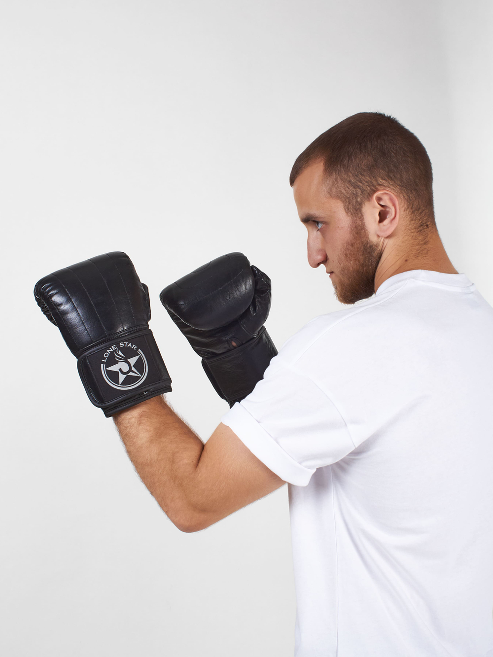 Перчатки снарядные LONE STAR на липучке, LEATHER