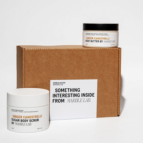 Marble Lab Набор для ухода за телом "Intensive Care" с ароматом имбирное печенье,200 мл + 250 мл