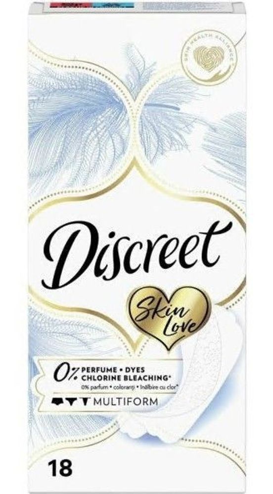 DISCREET 18шт. Женские гигиенические прокладки на каждый день Skin Love Multiform Single