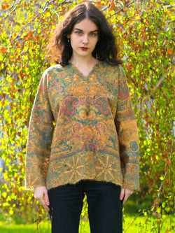 Шерстяной жакет "Барочная фантазия", по мотивам серии гобеленов XVII века "Времена года, Четыре стихии"