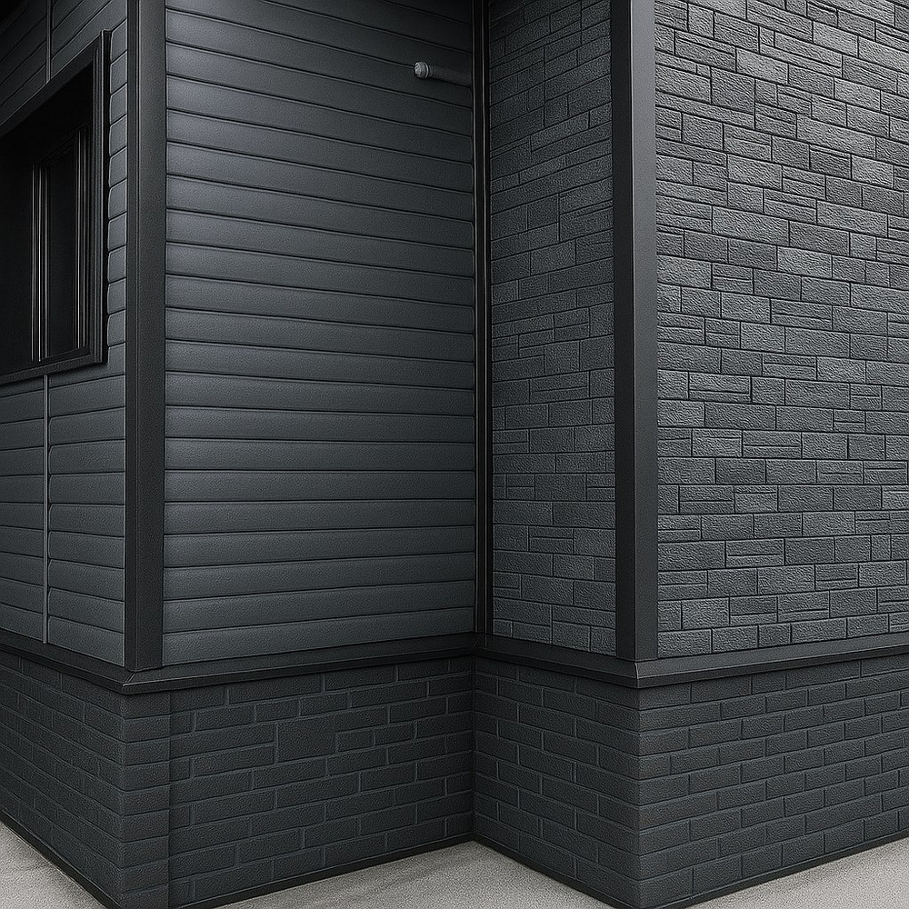 Угол внешний (наружный) 100х100мм Длина 2000мм, Серый (RAL 7024), 0,45мм, комплект 5 шт.