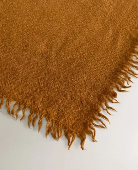 ZARA HOME ШЕРСТЯНОЙ ПЛЕД, КОРИЦА