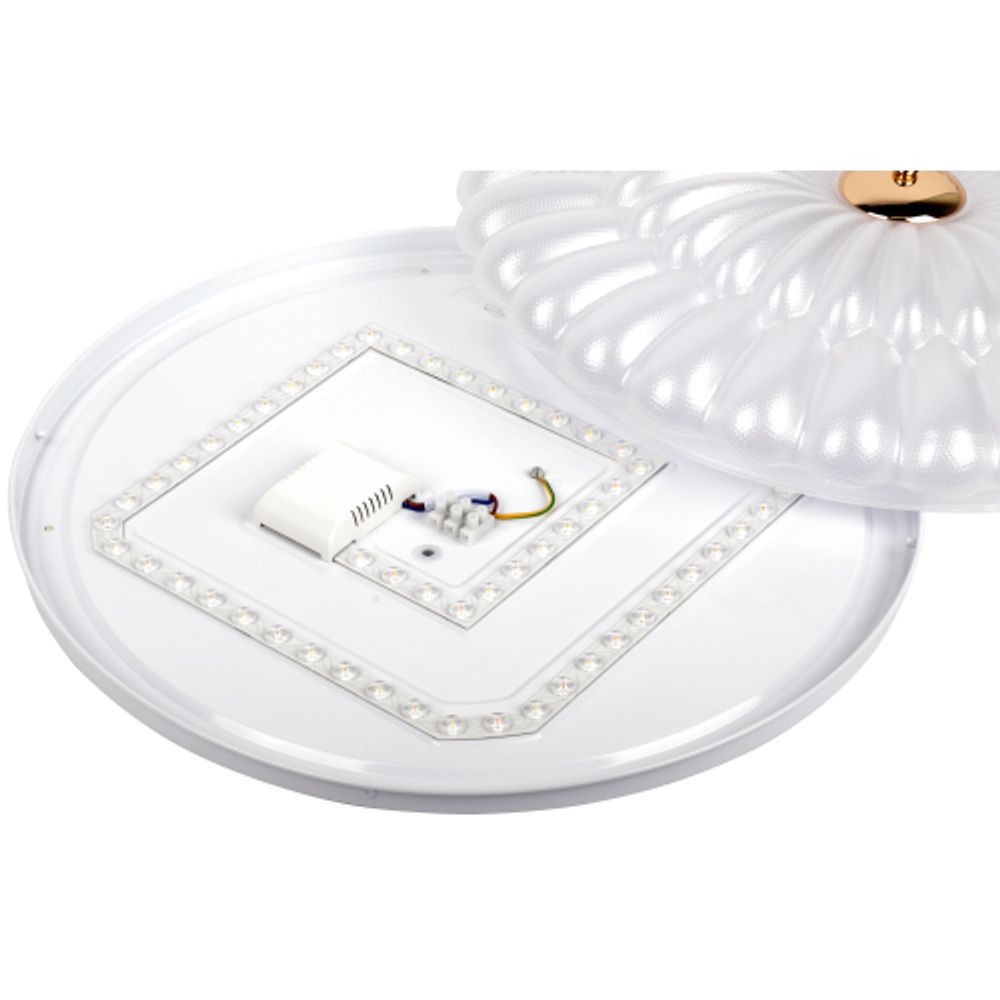 Светильник потолочный светодиодный ЭРА Классик без ДУ SPB-6 Chester 84W-3K-6,5K WH+GD 3000-6500К белый/золото