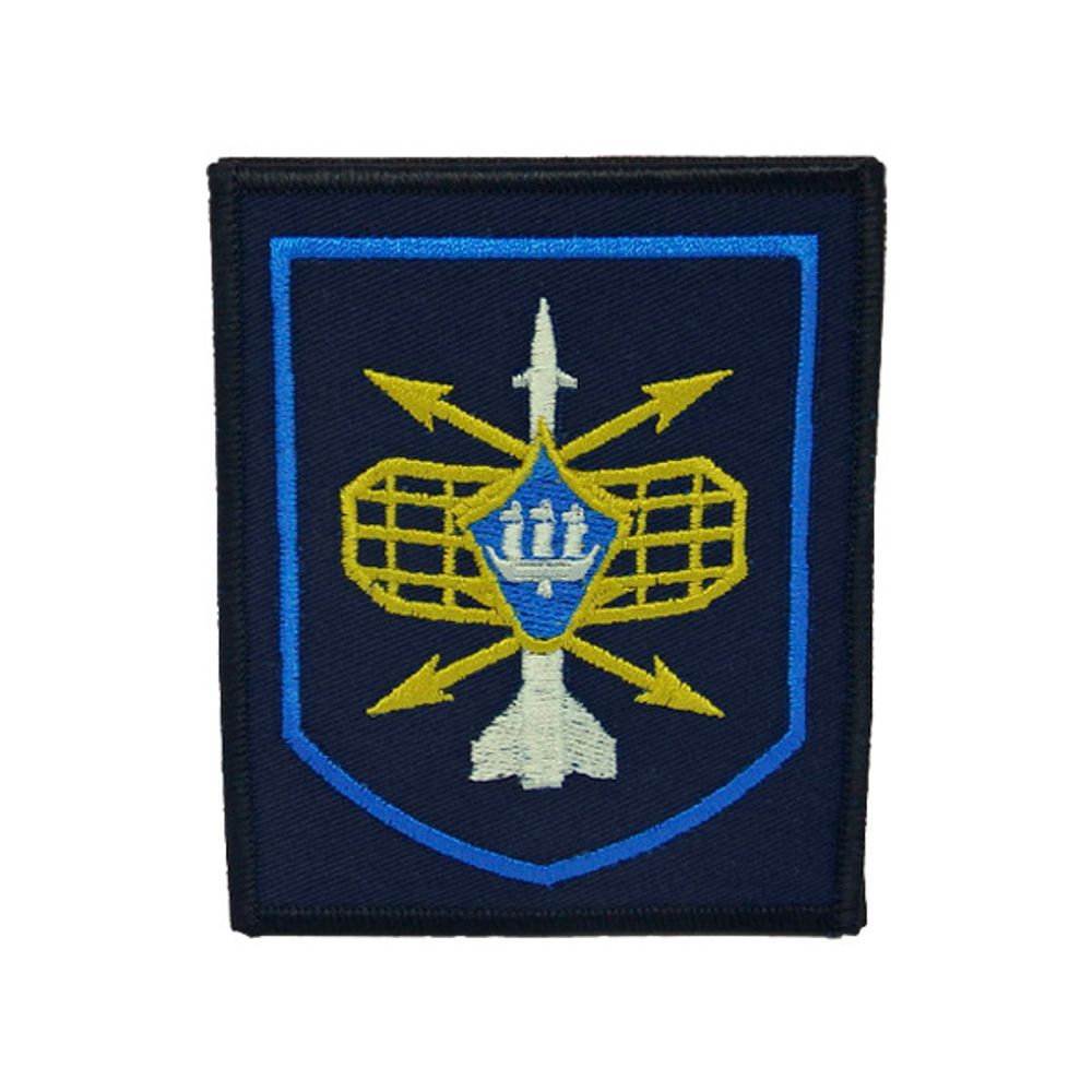 Шеврон нарукавный ВМФ (черный,белый якорь,красный кант)