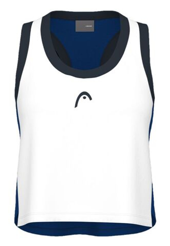 Женский теннисный топ Head Play Crop Top - белый/королевский
