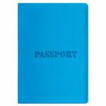 Обложка для паспорта мягкий полиуретан "PASSPORT" голубая STAFF (5 штук в упаковке)