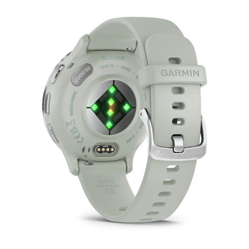 Умные часы Garmin Venu 3S серо-зеленый с серебристым безелем