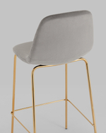 Стул барный Валенсия SN велюр серый золотые ножки 2 шт