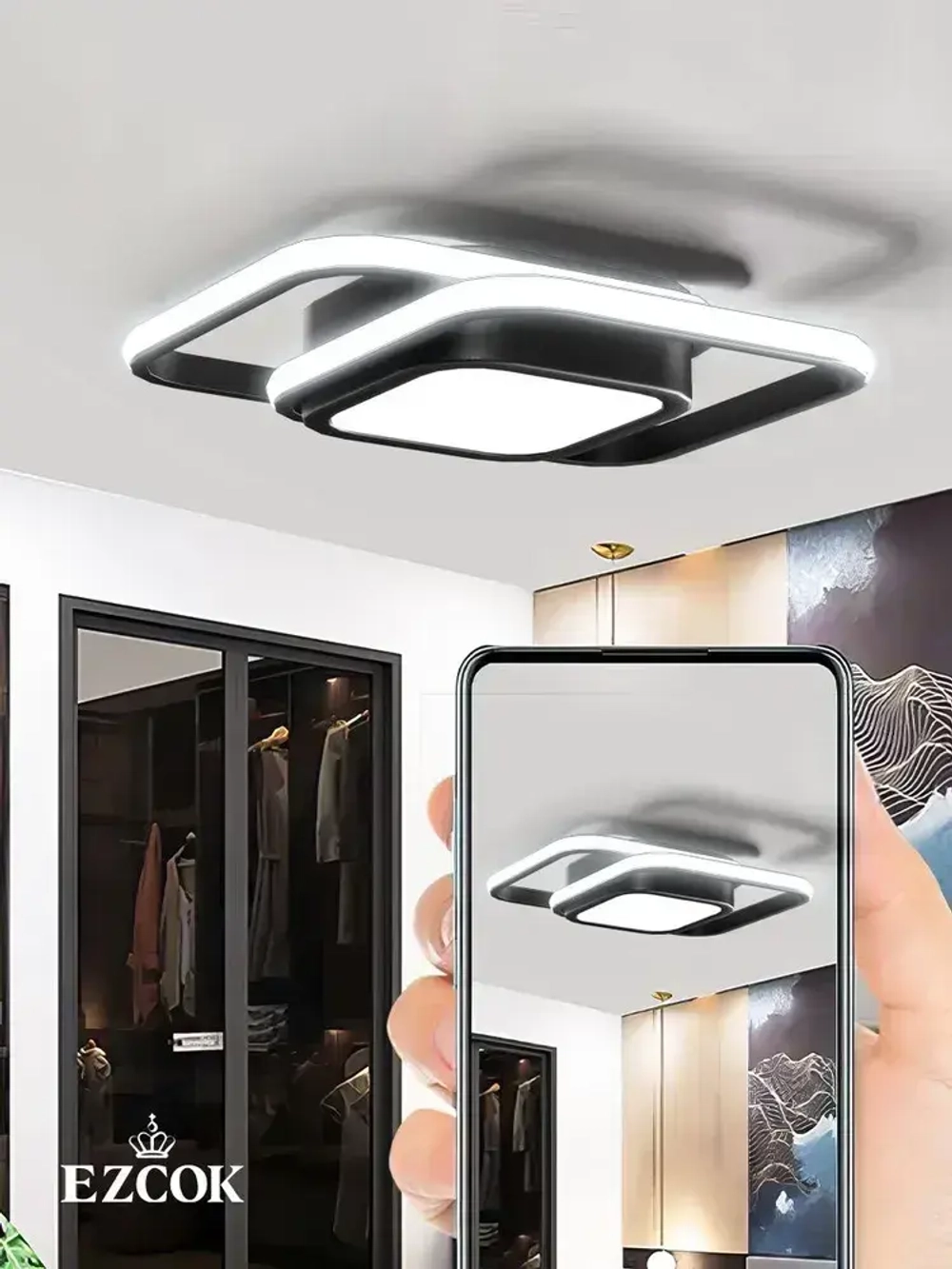 Люстра потолочный светильник, 36 Вт, 1 источника света, Подходит для кухни, спальни, детской комнаты, коридора