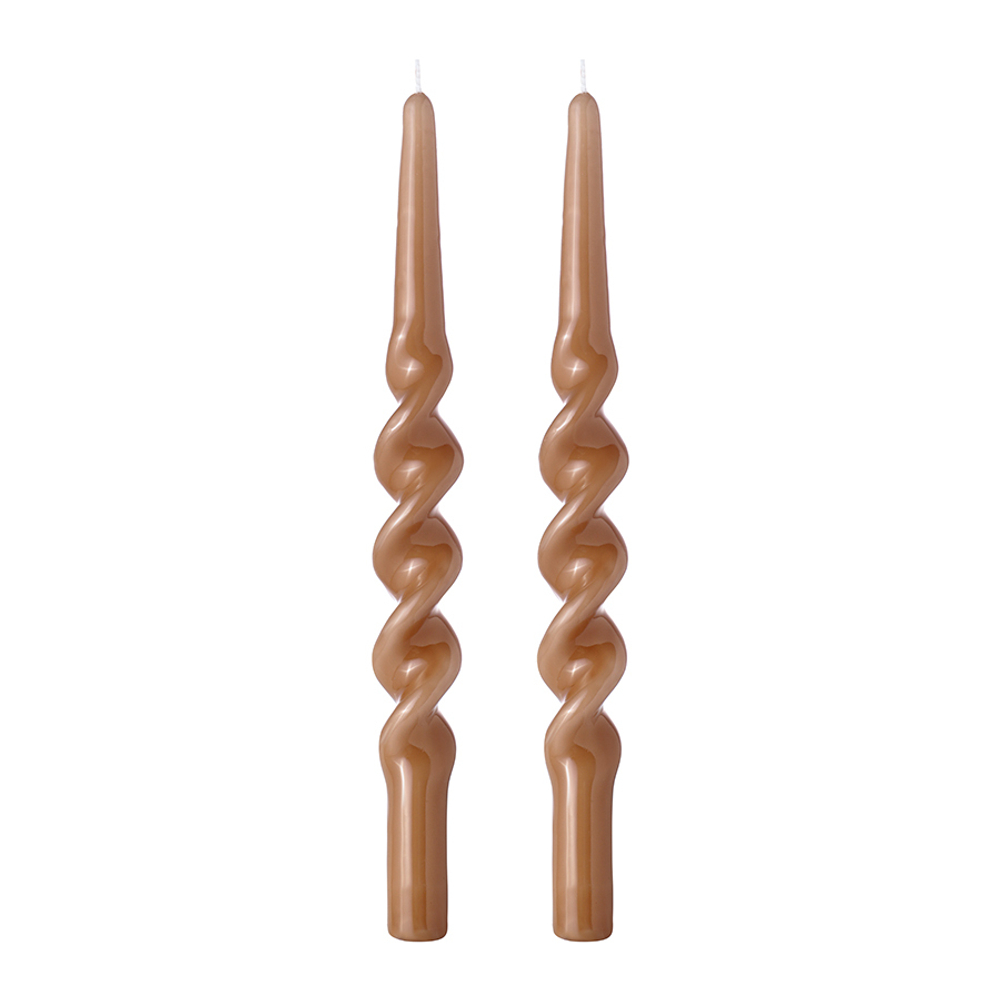 Набор из двух свечей светло-коричневого цвета из коллекции essential, 35 см