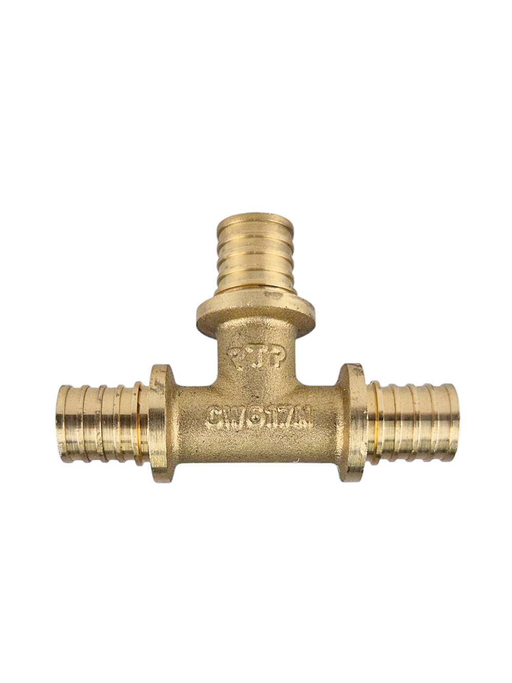 Тройник аксиальный, латунь,16, желтый, RTP (140/10)