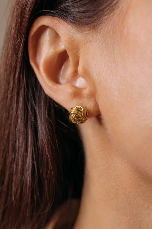 Серьги "Узелки" в золочении