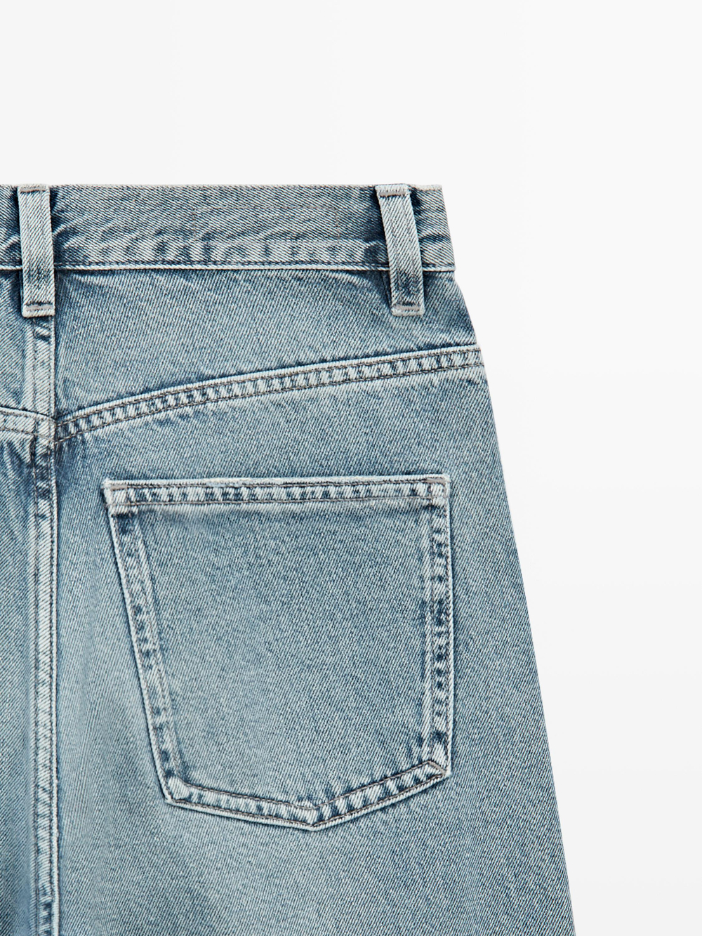 Massimo Dutti Джинсы с высокой талией и расклешенным кроем, светло-голубой