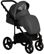 Детская коляска Indigo Lamar 3 в 1 с автокреслом Avionaut Cosmo Beige La07 т.серая кожа
