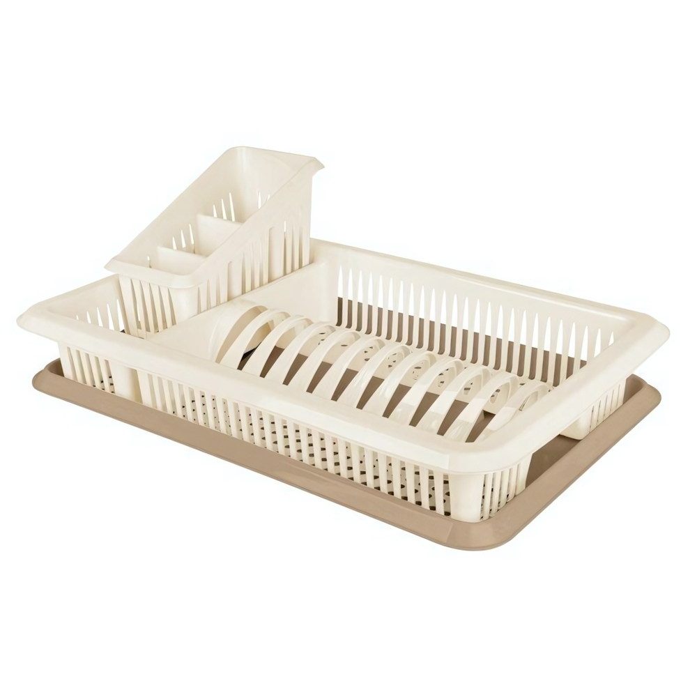 Сушилка для посуды Plast Team с поддоном 480х305х170 мм шоколадный мокко