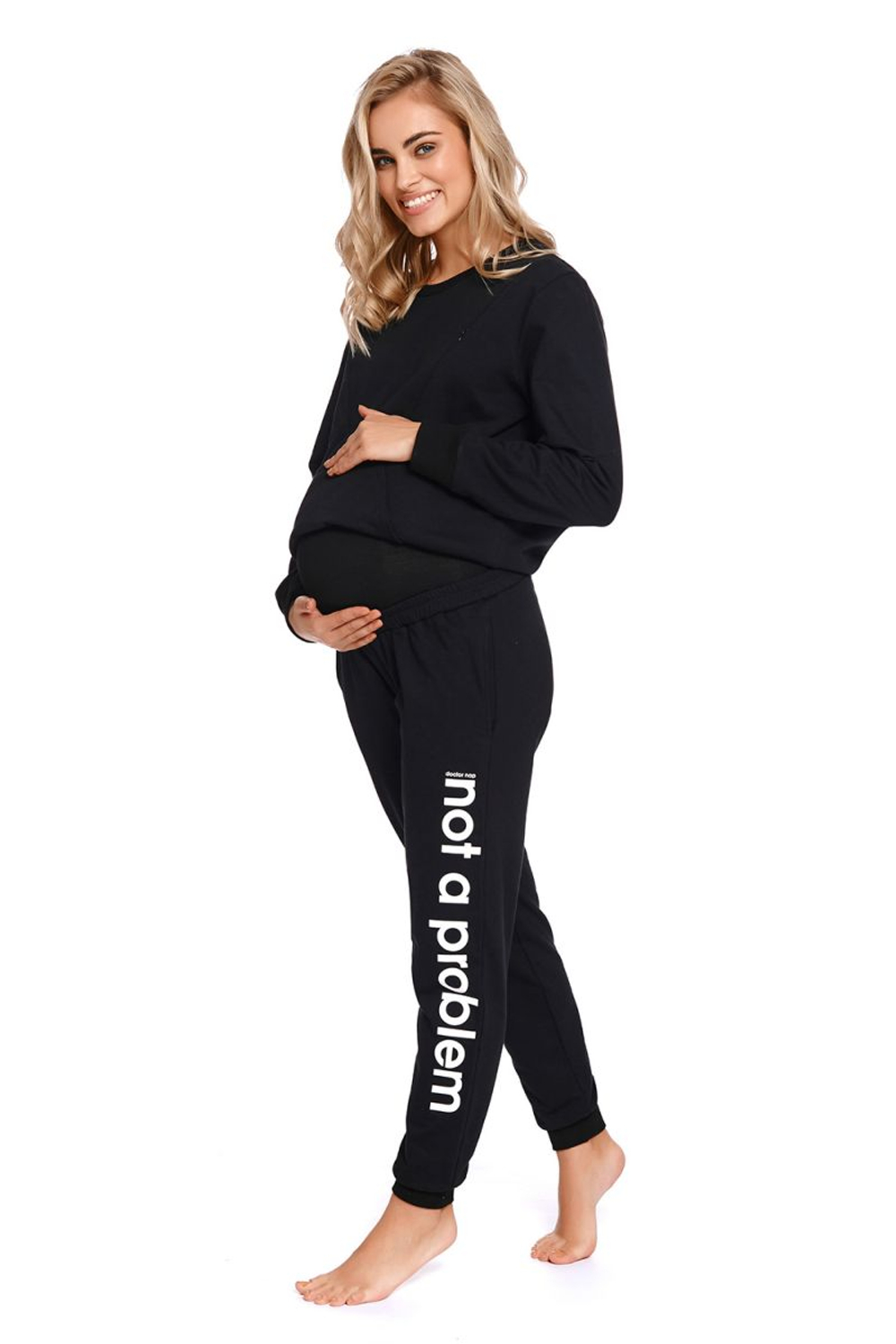 Стильный свитшот для беременных и кормящих мам (Размер: M) (Цвет: черный)