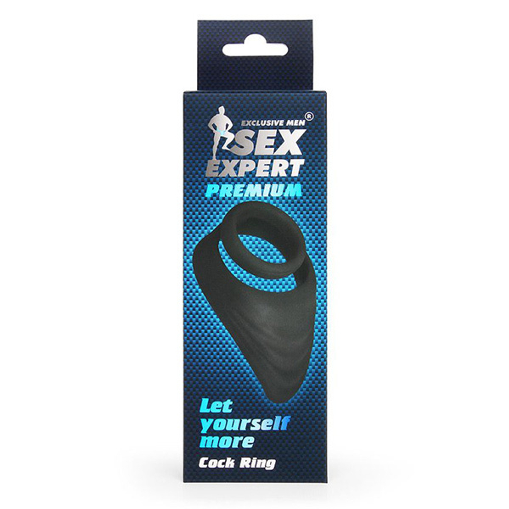 Двойное эрекционное кольцо 4,5 и 3см со стимулятором промежности Bior Toys Sex Expert SEM-55215