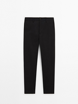 Massimo Dutti Брюки свободного кроя из смесового хлопка, темно-синий