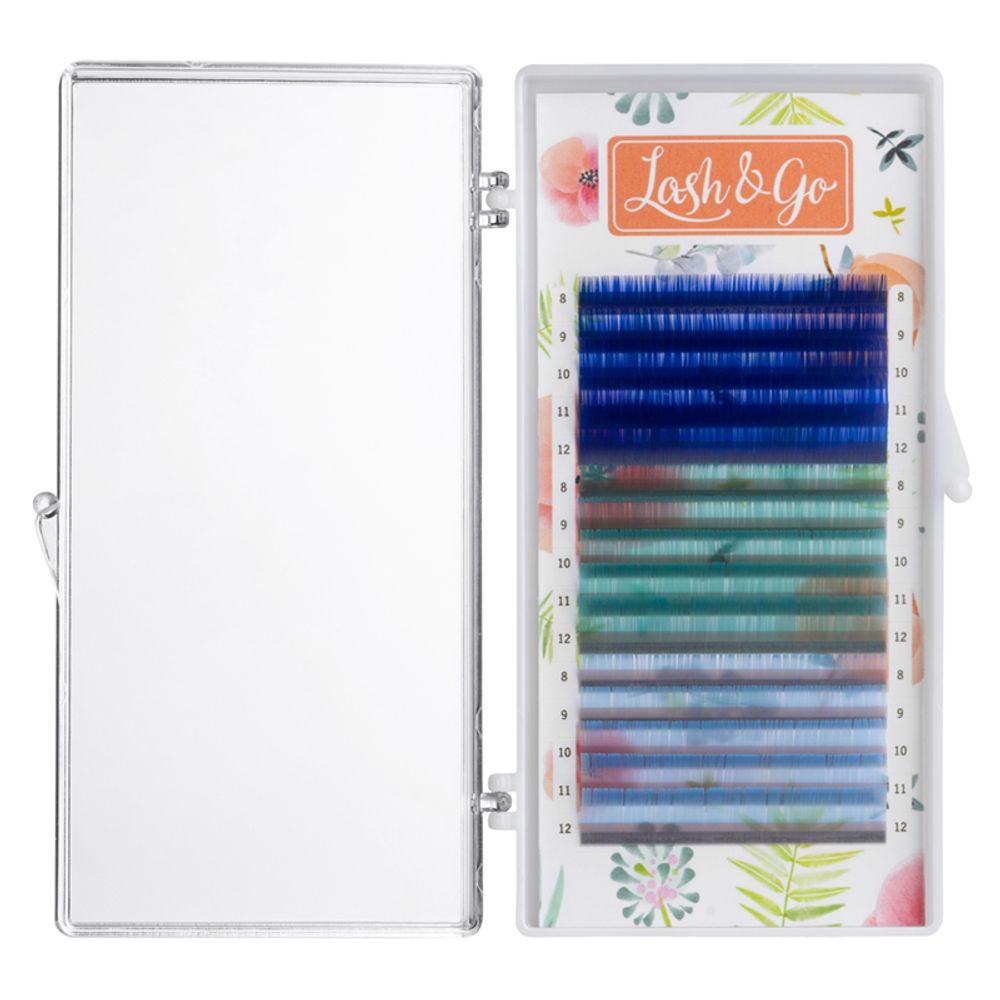 Ресницы цветные Lash&amp;Go Blueberry MIX 15 линий