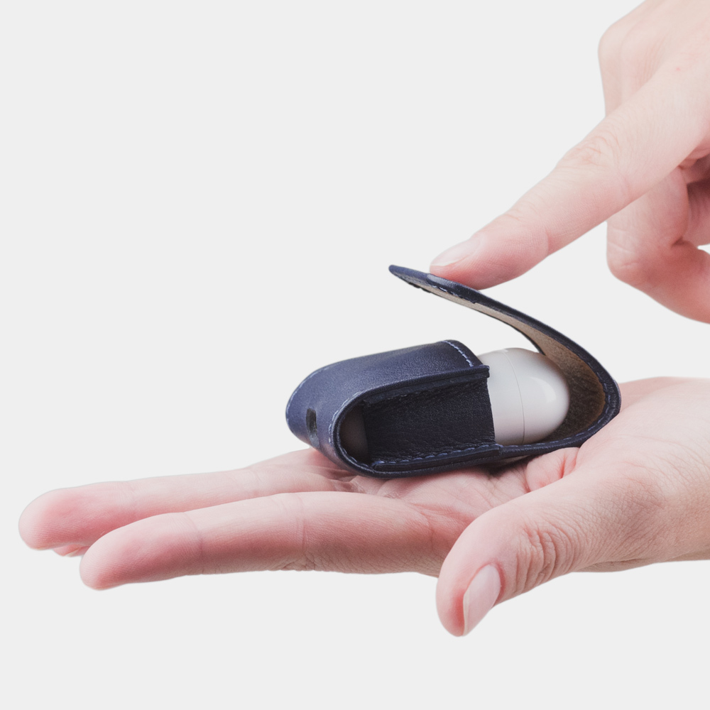 Чехол для наушников Petit из кожи теленка, цвета индиго