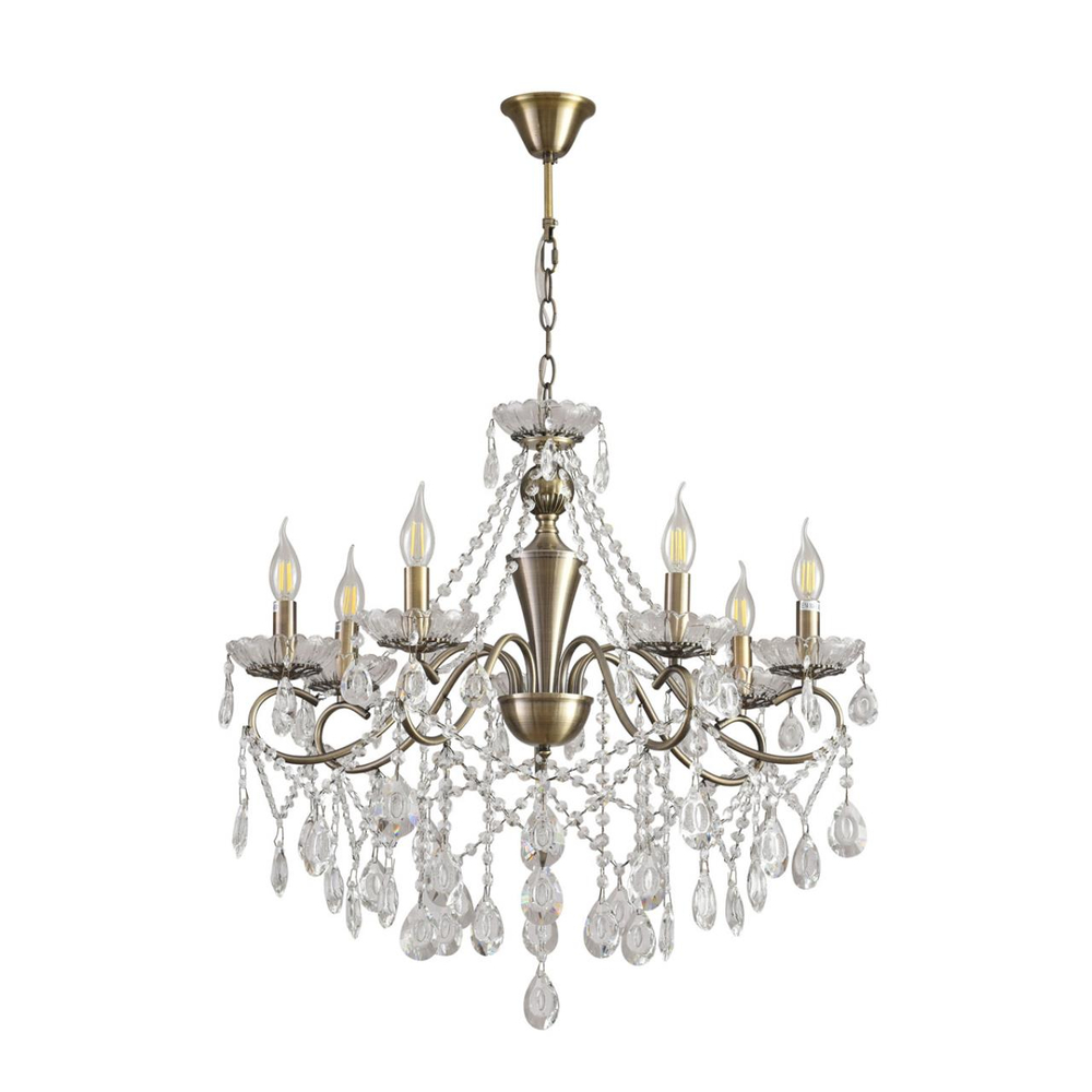 8346/7 CLASSI LN26 089 бронза/прозрачный, металл/хрусталь Люстра потолочная E14 7*40W 220V LUINA