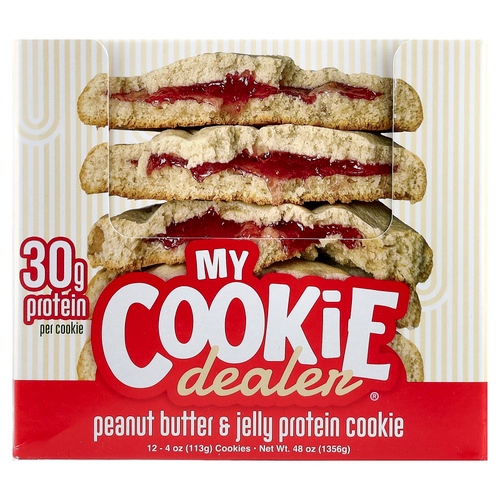 My Cookie Dealer Protein, протеиновое печенье, арахисовая паста и джем, 12 шт. по 113 г (4 унции)