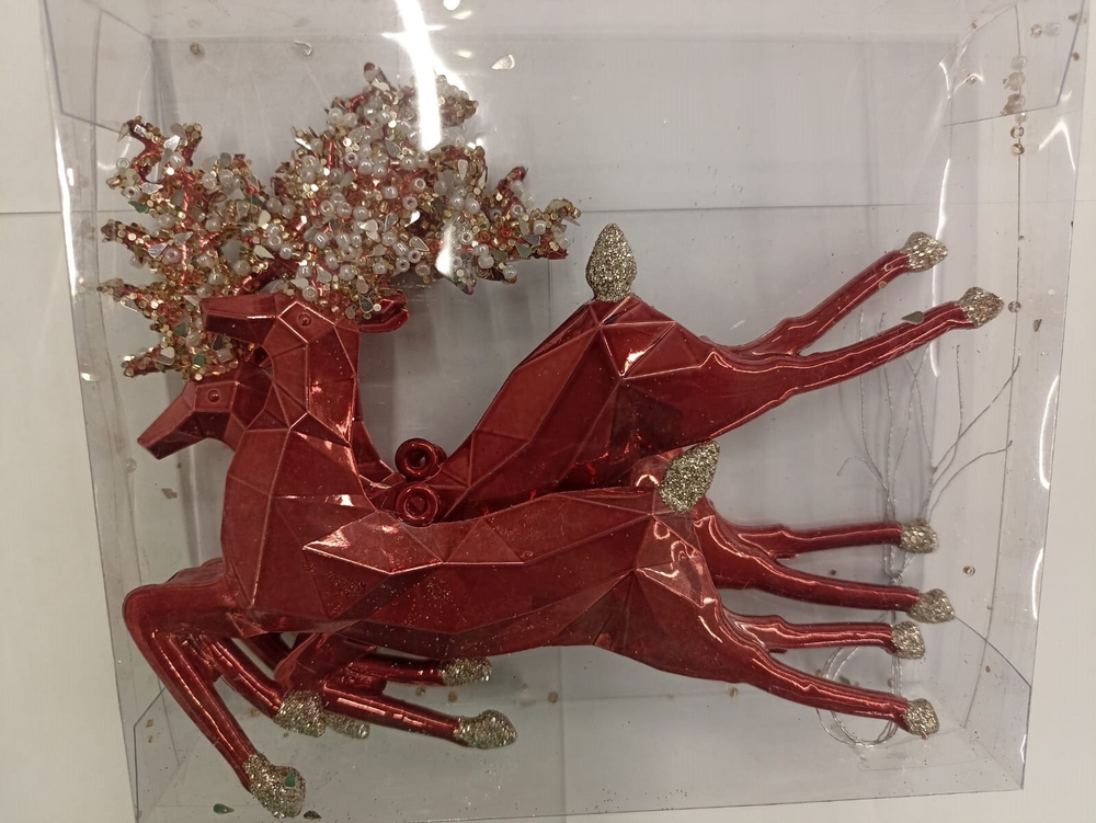 Набор украшений Олени Санты 3шт, терракот, SYQC-0123088