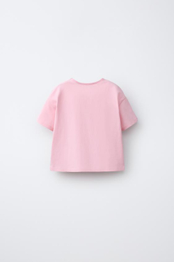 ZARA НАБОР ИЗ ДВУХ ФУТБОЛОК С ФРУКТАМИ, РОЗОВЫЙ