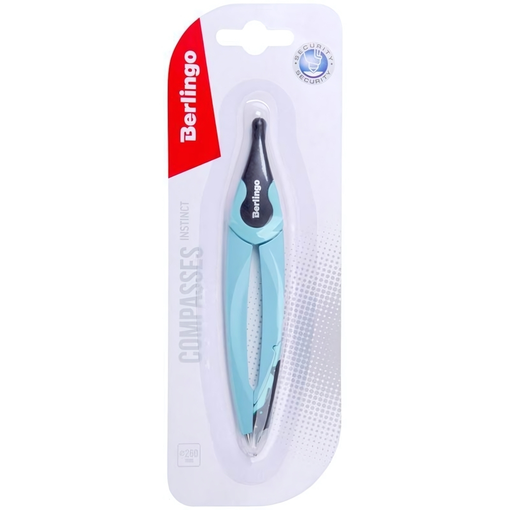 Циркуль 135мм "Instinct" металлический, аквамарин, блистер CS_00002d (Berlingo)