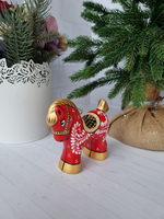 Конь-Огонь ёлочная игрушка из фарфора