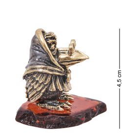 Народные промыслы AM-4127 Фигурка «Ворона Мудрая» (латунь, янтарь)