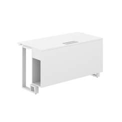 SP.0116.WH.WH.WH / Модуль прямой 1200х600х750 / столешница:белый, подстолье:белый, металлокаркас:белый, лючок:серый