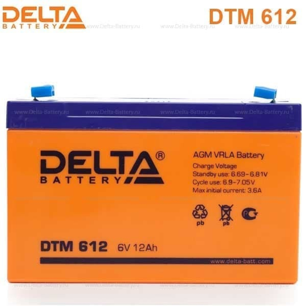 Аккумуляторная батарея Delta DTM 612 (6V / 12Ah)