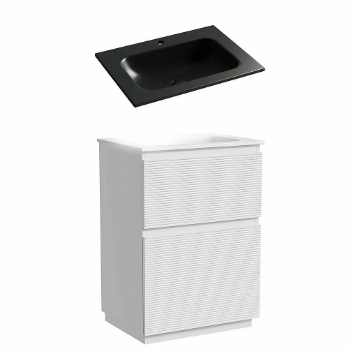Тумба с раковиной Sancos FOLK Floor FL60FW/CN7011MB 60 Bianco