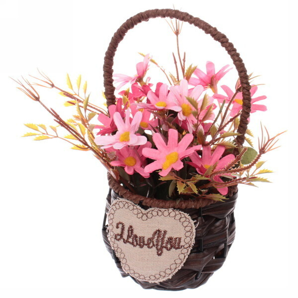 Цветочная композиция «Нежная Венера» 22*9см в корзинке, цвет розовый