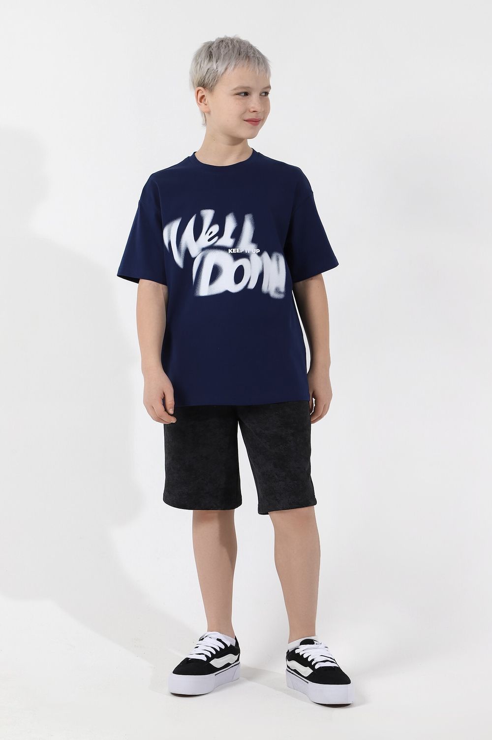 Фуфайка (футболка) для мальчика  Леон-3 Виотекс ТЁМНО-СИНИЙ