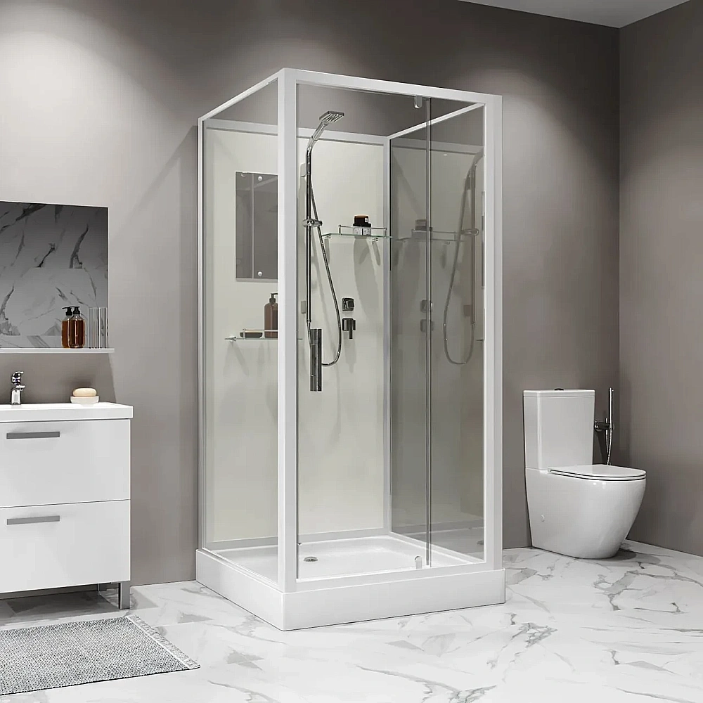 Душевая кабина Niagara Standart ST80/15Q/BK 80х80 стекло прозрачное/профиль белый