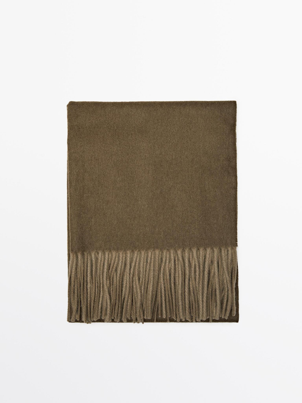 Massimo Dutti Шарф из двусторонней ткани, из 100% шерсти, зеленый