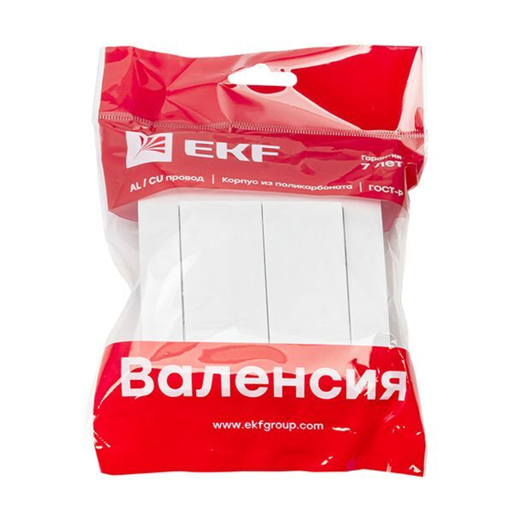 Валенсия выключатель 2-кл, 10А белый EKF PROxima