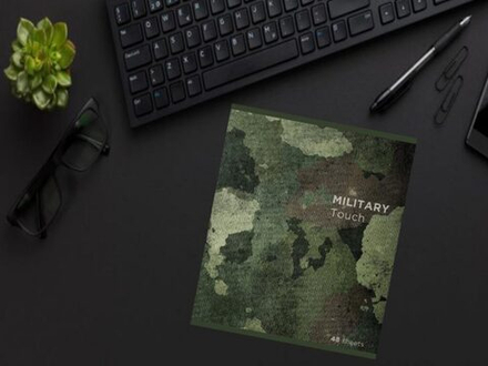 Тетрадь А5 48л кл. ПЗБМ "МилитариТач" софт-тач, белизна 100%