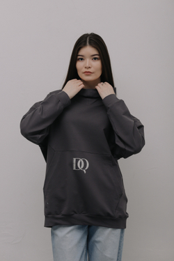 "DQ" smoky gray hoodie